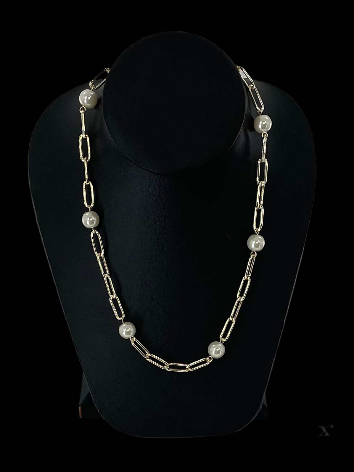 Paperclip Chain Pearl Necklace
