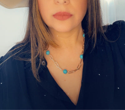 Paperclip Chain Pearl Necklace