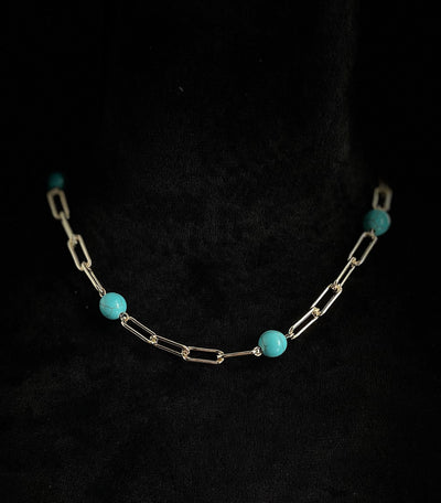 Paperclip Chain Pearl Necklace